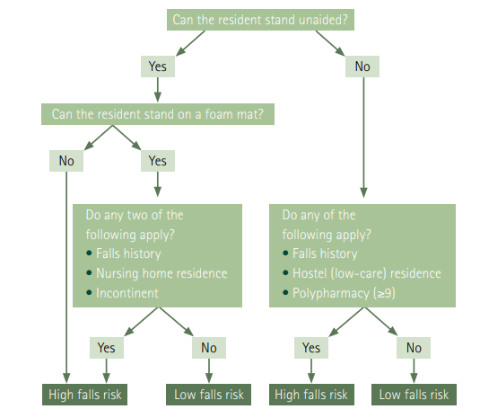 Fall risk screening diagram